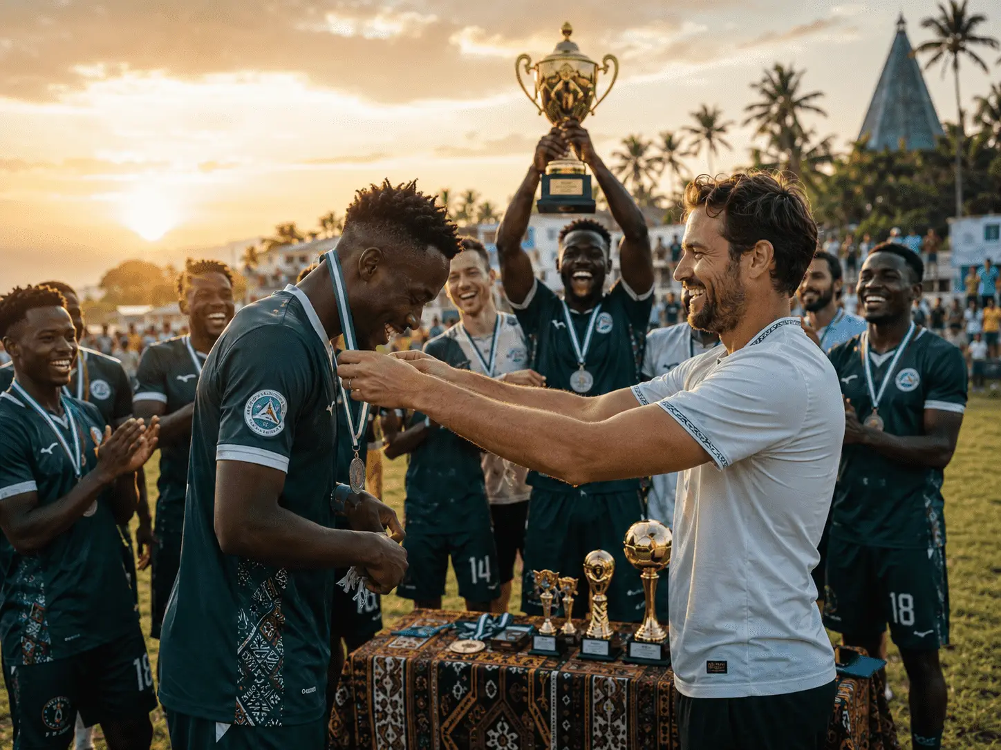 Football players being recognised